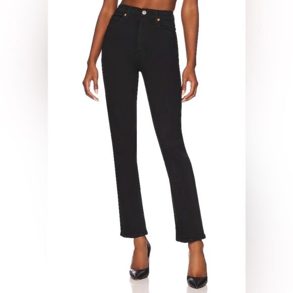 Re/Done 70's Orginals Black Straight Jeans High Rise Size 25 - Picture 5 of 16